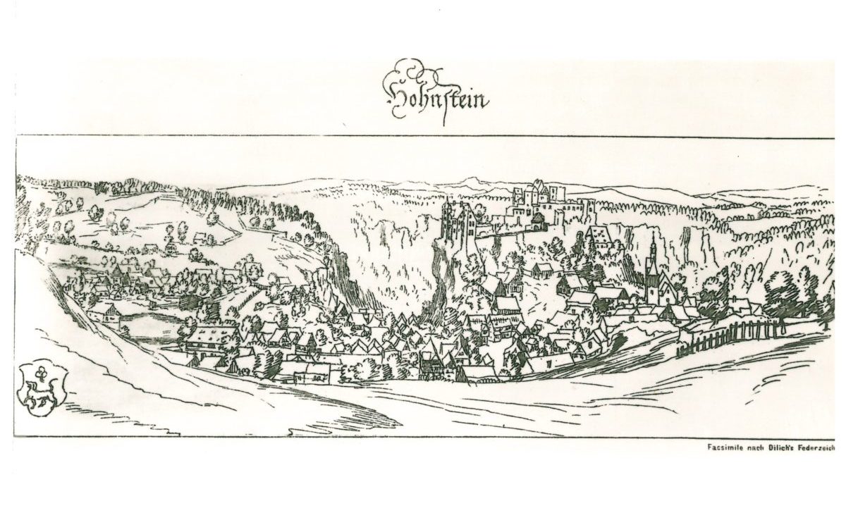 Hohnstein 1630, Faksimile der Federzeichnung von Wilhelm Dilich (1571-1650)