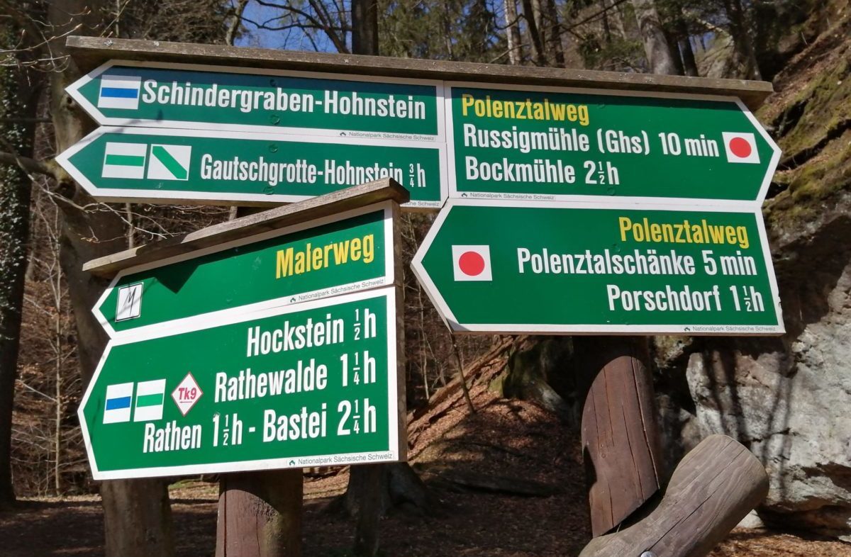 Wegweiser Polenztal